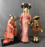 Group of 3 Asian Dolls