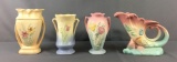 Group of 4 Vintage Hull Pottery Vases