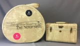 Group of 2 Vintage Cream and Beige Marbled Samsonite Streamlite Luggage