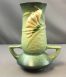 Vintage Roseville Green Freesia Dual Handled Vase No. 119