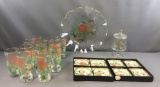 22 piece Viking Marigold floral design glasses and more