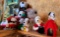 Shelf lot of peanuts snoopy Christmas plush dolls