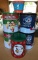 Group of Peanuts popcorn tins and more
