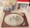 Group of Pottery Barn Kids Peanuts plate set, platter with spreader, and dish sets