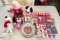 Group of Peanuts Valentine plush, stickers, plates and more