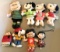 Group of 8 vintage plush Peanuts dolls