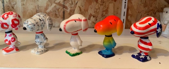 Group of Seven department 56 Peanuts Snoopy porcelain figurines