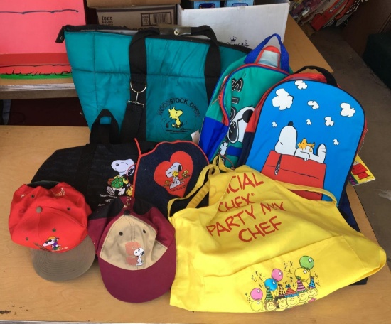 Group of Peanuts Snoopy Hats, Aprons and more
