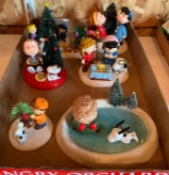 Group of 7 department 56 Peanuts Christmas porcelain figurines