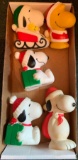 Group of 5 vintage Peanuts Snoopy and Woodstock squeeze toys
