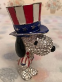 Crystal World Peanuts Jeweled Patriotic Snoopy Trinket Box