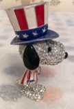 Crystal World Peanuts Jeweled Patriotic Snoopy Trinket Box