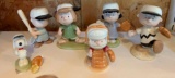 Group of six Lenox peanuts baseball porcelain figurines