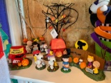 Group of Department 56 peanuts Halloween figurines