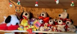 Shelf lot of peanuts snoopy Valentines Day plush dolls