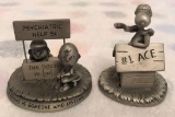 Group of 2 Peanuts Pewter Figurines