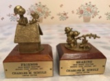 Group of 2 Peanuts Bronze Sculptures