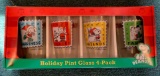 Peanuts holiday pint glass four pack