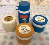 Group of 4 Vintage Peanuts Thermos Containers