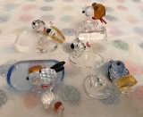 Group of broken crystal World Peanuts figures