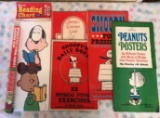 Group of Peanuts Vintage posters, linen calendar and more