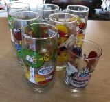 Group of Vintage Peanuts McDonalds Glasses