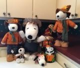 Group of 7 Peanuts Plush Fall Decor