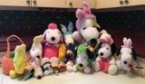 Group of Peanuts Plush Easter Toys
