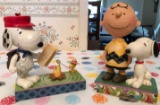 Group of 2 Jim Shore Peanuts Figures Campfire Friends