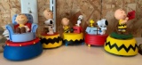 Group of five Westland giftware peanuts musical figurines