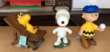 Group of 3 Peanuts Snoopy Garden Collection Statues