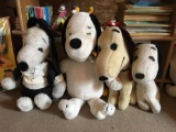 Group of 4 Vintage Snoopy Plush Stuffed Toys