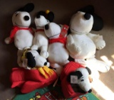 Group of 6 Snoopy Plush Stuffed Toys