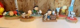 Group of six Hallmark peanut gallery statues