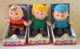 Group of 3 Peanuts Soft Body Dolls In Original Boxes