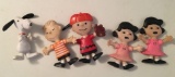 Group of 5 Vintage Peanuts Rubber Poseable Characters