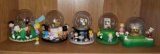 Lot of 5 Peanuts Snoopy Collectible Snow Globes