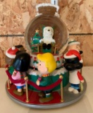 Peanuts meet Santa Snoopy today Christmas snow globe music box