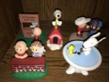 Group of 5 Peanuts Figurines by Danbury Mint