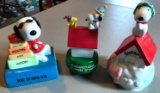 Group of 3 Peanuts Snoopy music boxes