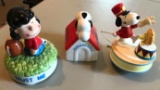 Group of 3 Peanuts Music Boxes