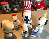 Group of 6 Snoopy Banks