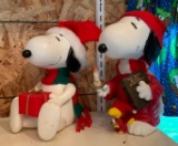 Group of two peanuts snoopy musical figurines