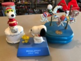 Group of 3 Peanuts Music boxes