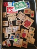 Group of Peanuts Snoopy Wooden Stamps and pads
