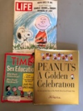 Group of Peanuts Magazines and book