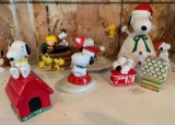 Group of miscellaneous Peanuts Snoopy Christmas items