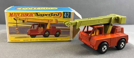 Matchbox Superfast No. 42 Iron Fairy Crane die cast vehicle with Original Box