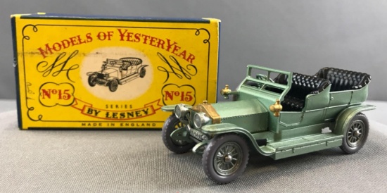 Models of Yesteryear No. 15 Rolls Royce Silver Ghost die cast vehicle with Original Box