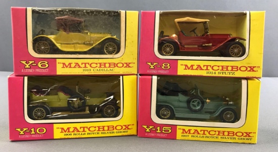 Group of 4 Matchbox Models of Yesteryear die cast vehicles in original packaging